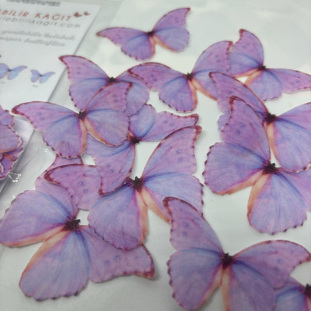 Yenilebilir Kağıt Wafer Paper Hazır Kesilmiş Kelebekler YK-029 Diğer Fiyatı