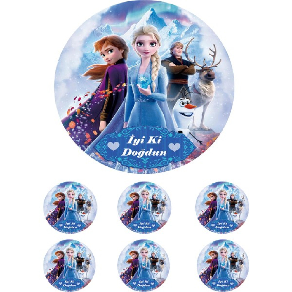 Yenilebilir Pasta Resmi Pirinç Kağıdından Frozen 6-8-10 Kişilik Pastaya Uygun 16 cm Diğer Fiyatı