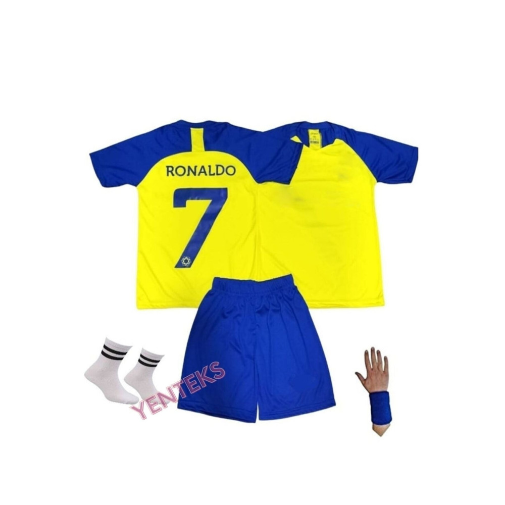 yenteks All Nassr Çocuk Forması Forma-şort-çorap Bileklik Ronaldo Yeni Sezon Forma 13-14 Yaş Beden Erkek Forma Fiyatı