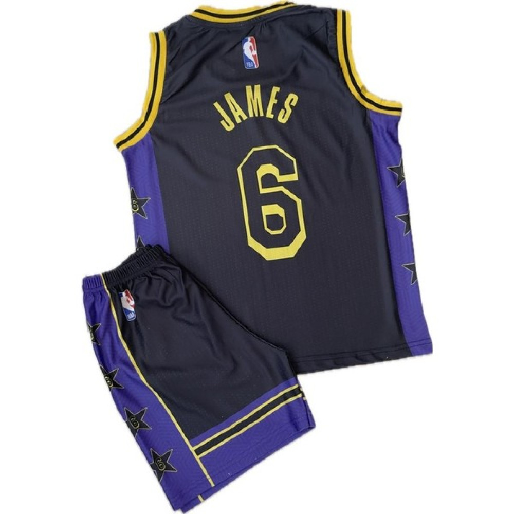 Yenteks Basketbol Siyah-Lacivert Çocuk Forması 3 Lü Set James Lakers Ithal Kumaş JAMLA.016 Basketbol Ürünleri Fiyatı