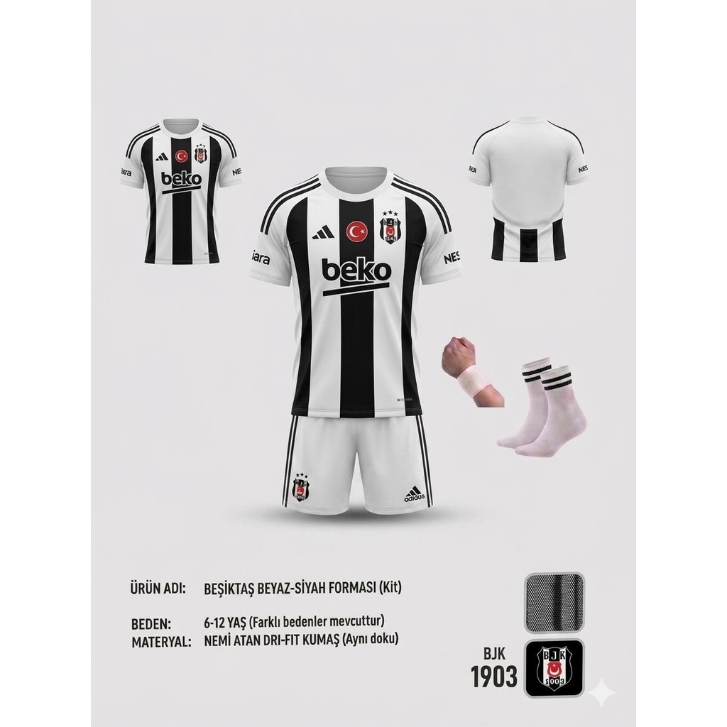Yenteks Beşiktaş. Iç Saha Çocuk Forma Takımı 4 Lü Set Forma+Şort+Bileklik+Çorap Bebek Oyun Parkı & Beşikleri Fiyatı