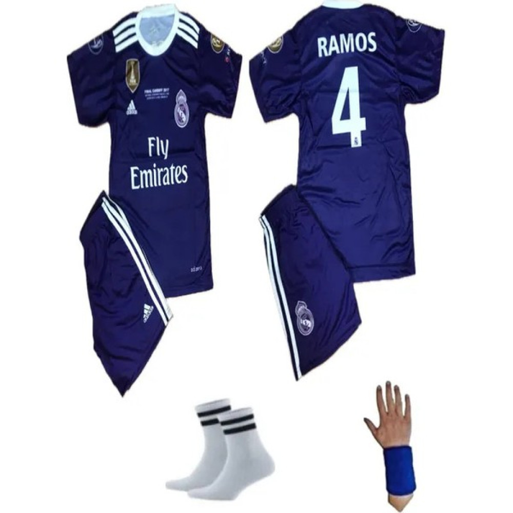 Yenteks Çocuk Forma Takımı 4 Lü Set Sergio Ramos Real Madrid Mor Cardif Şampiyonlar Ligi Forması Cardff Futbol Malzemeleri Fiyatı