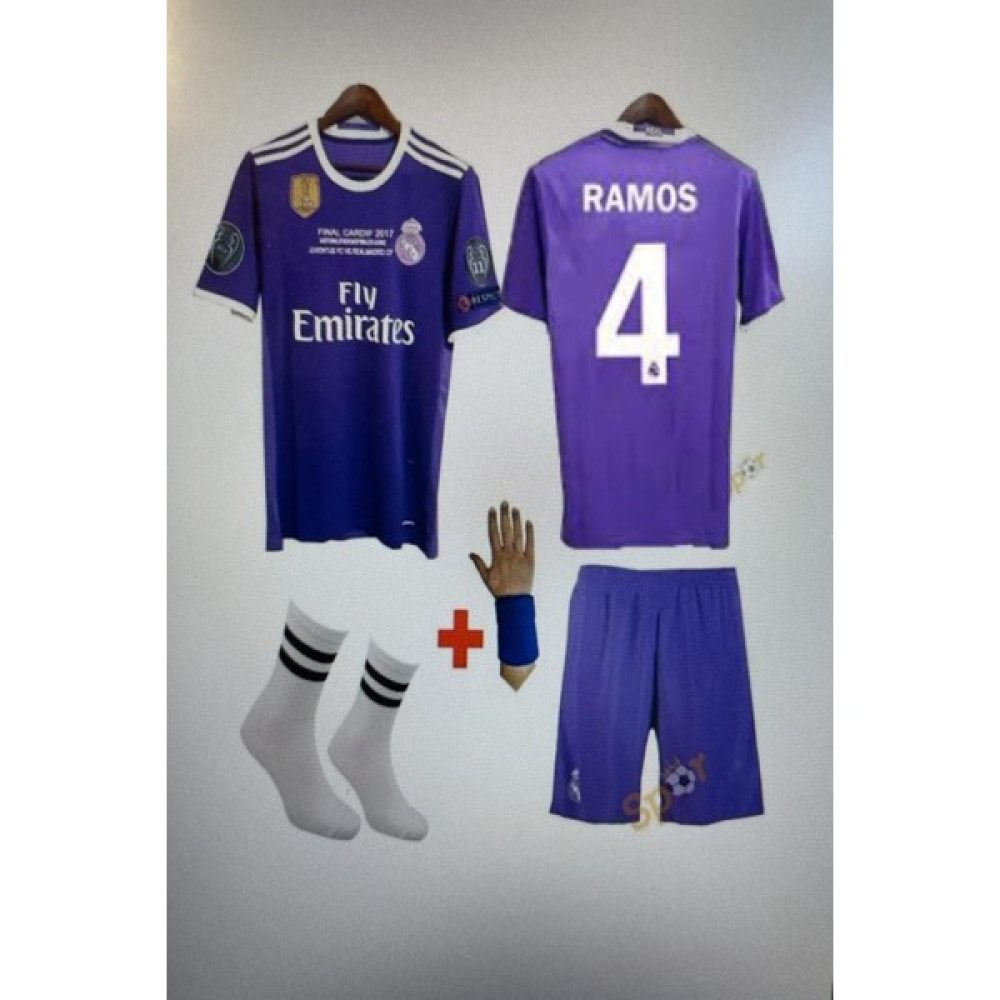 Yenteks Sergio Ramos Mor Cardif 2017 Ligi Retro Çocuk Forması 4'lü Set Bileklik Hediyeli Futbol Malzemeleri Fiyatı
