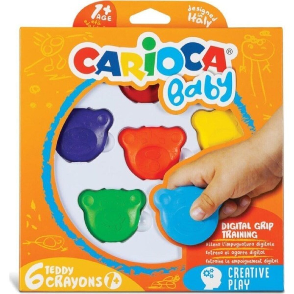 Yerli Carioca Teddy Şekilli Kirletmeyen Mum Boya Bebek Cryayons 6 Lı Set 42956 Pastel Boya Fiyatı