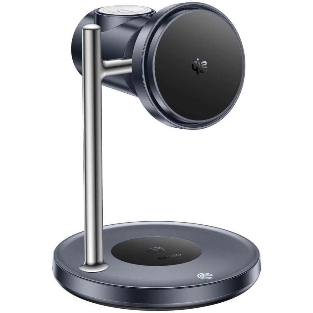Yesido Samsung ve Apple Uyumlu Magsafe 25W Kablosuz Şarj Standı / Masaüstü Qi2.2 Hızlı Şarj Watch Stand / DS40 Siyah Cep Telefonu Şarj Cihazı Fiyatı