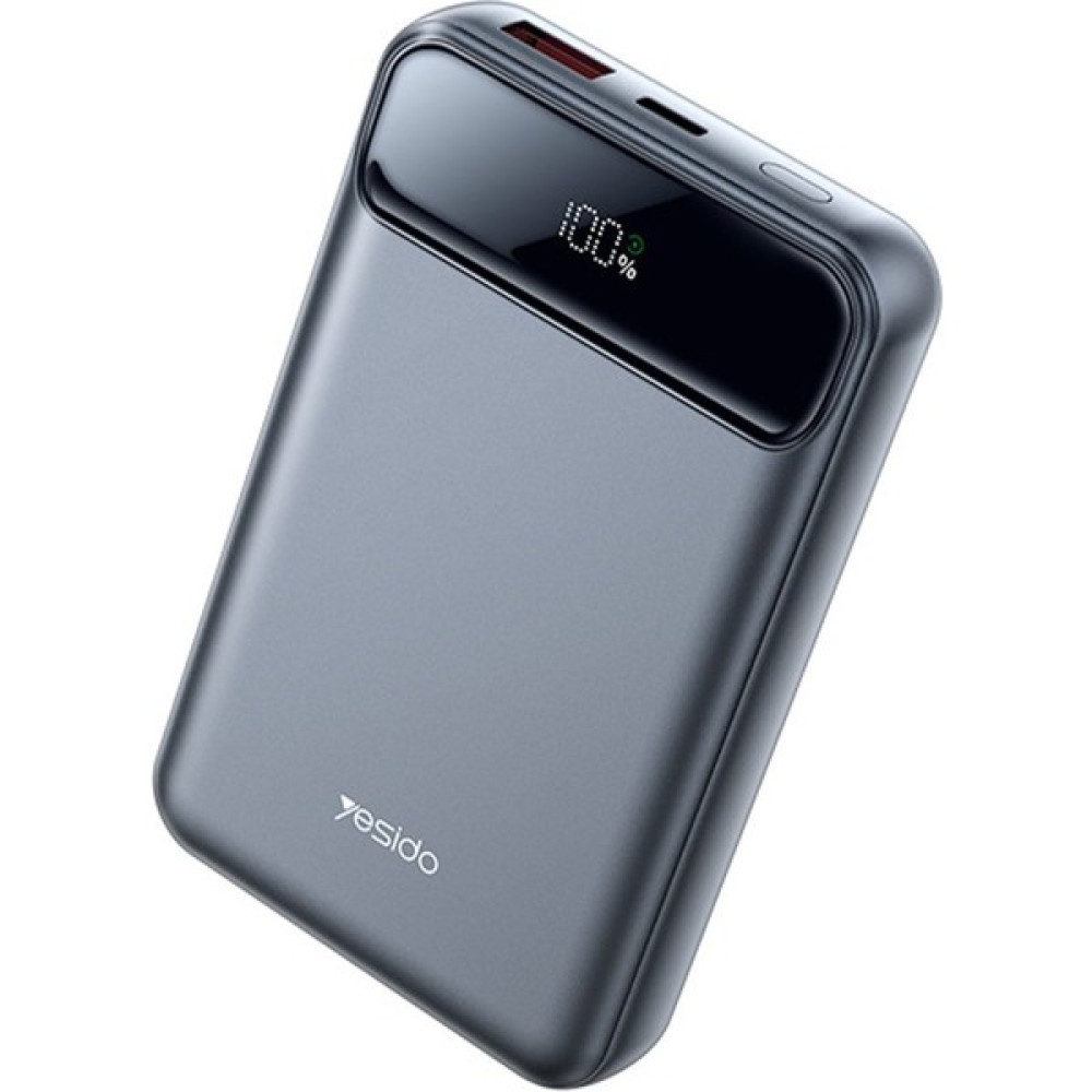 Yesido YP49 10.000 Mah Dijital Göstergeli 22.5W USB 3.0 / 20W Type-C Çıkışlı ve 15W Kablosuz Şarjlı Pd Hızlı Şarj Manyetik Magsafe Powerbank - Siyah Taşınabilir Şarj Cihazı - Powerbank Fiyatı