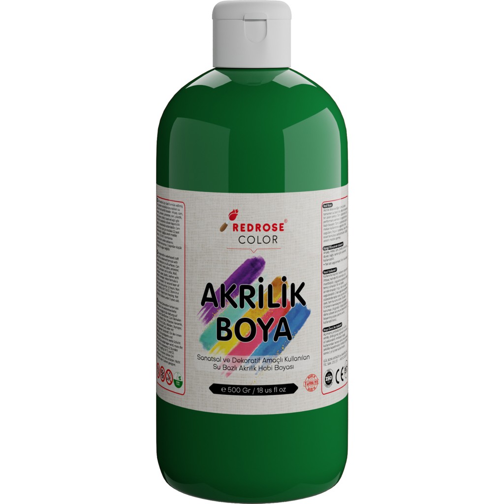 Yeşil Akrilik Boya 500 gr Sanatsal, Dekoratif, Hobi Amaçlı, Canlı Renkler Akrilik Boya Fiyatı