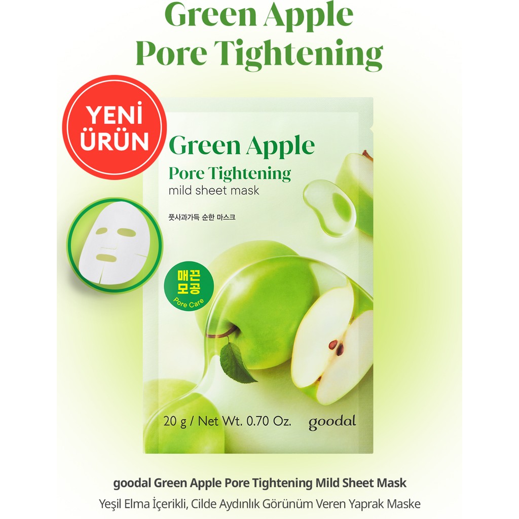 Yeşil Elma Içerikli Yaprak Maske Goodal Green Apple Pore Tightening Mild Sheet Mask Maskeler Fiyatı