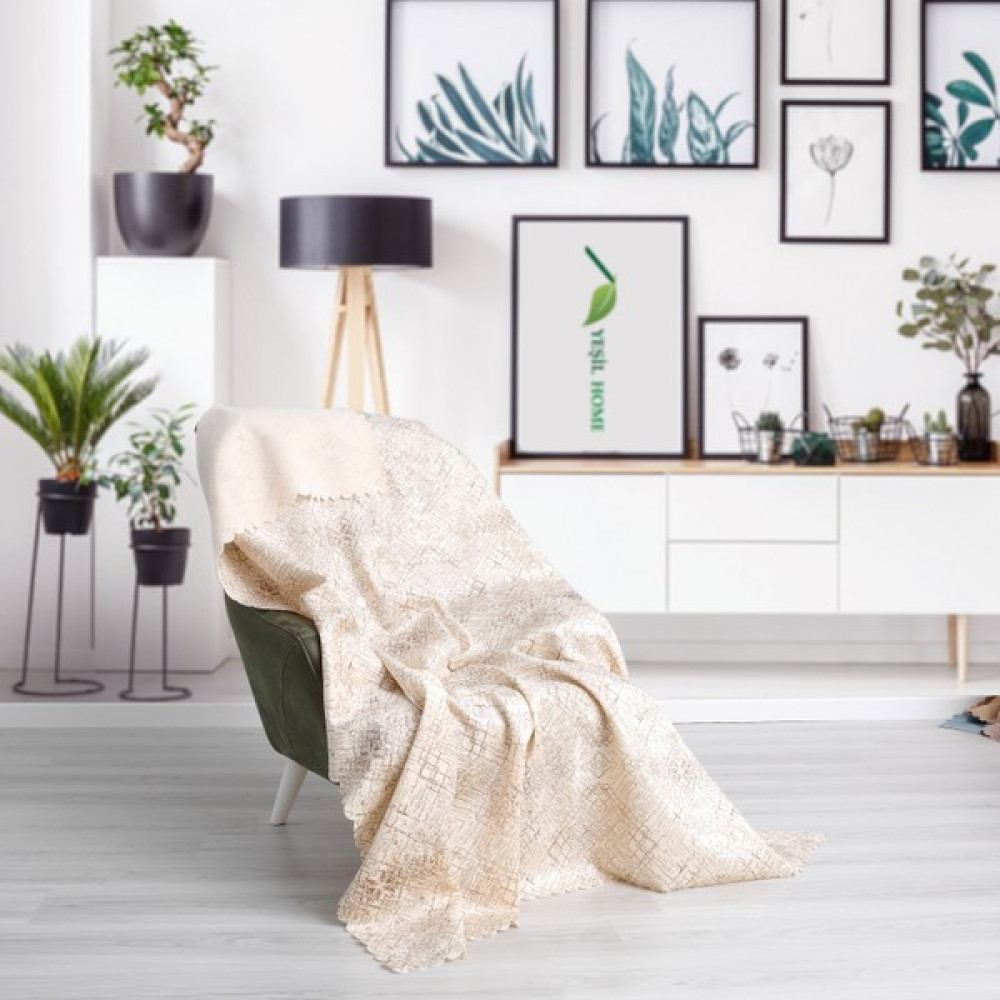 Yeşil Home Koltuk Örtüsü Süngerli Damar Desen 175X215 - Bej - 175 x 215 cm Koltuk & Kanepe Örtüsü Fiyatı