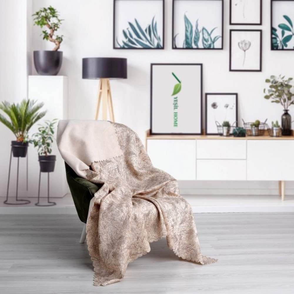 Yeşil Home Koltuk Örtüsü Süngerli Damar Desen 175X215 - Kahverengi - 175 x 215 cm Koltuk & Kanepe Örtüsü Fiyatı