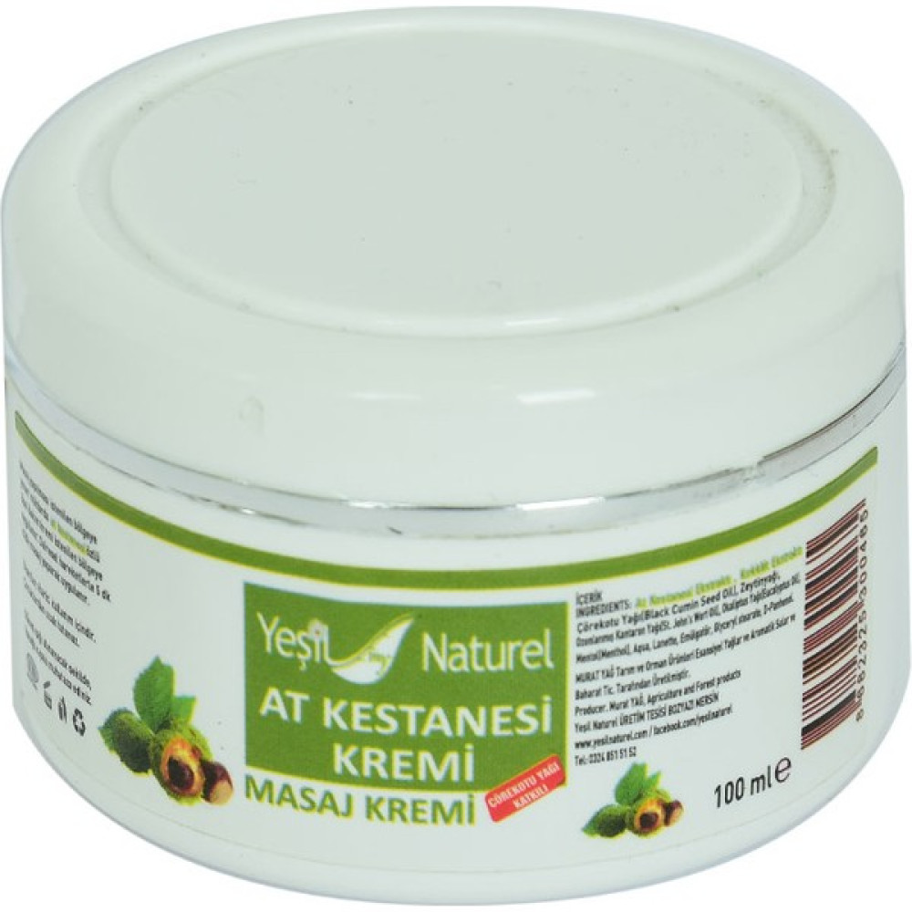 Yeşil Naturel At Kestanesi Özlü Masaj Kremi 100 ml - Krem Nemlendiriciler Fiyatı