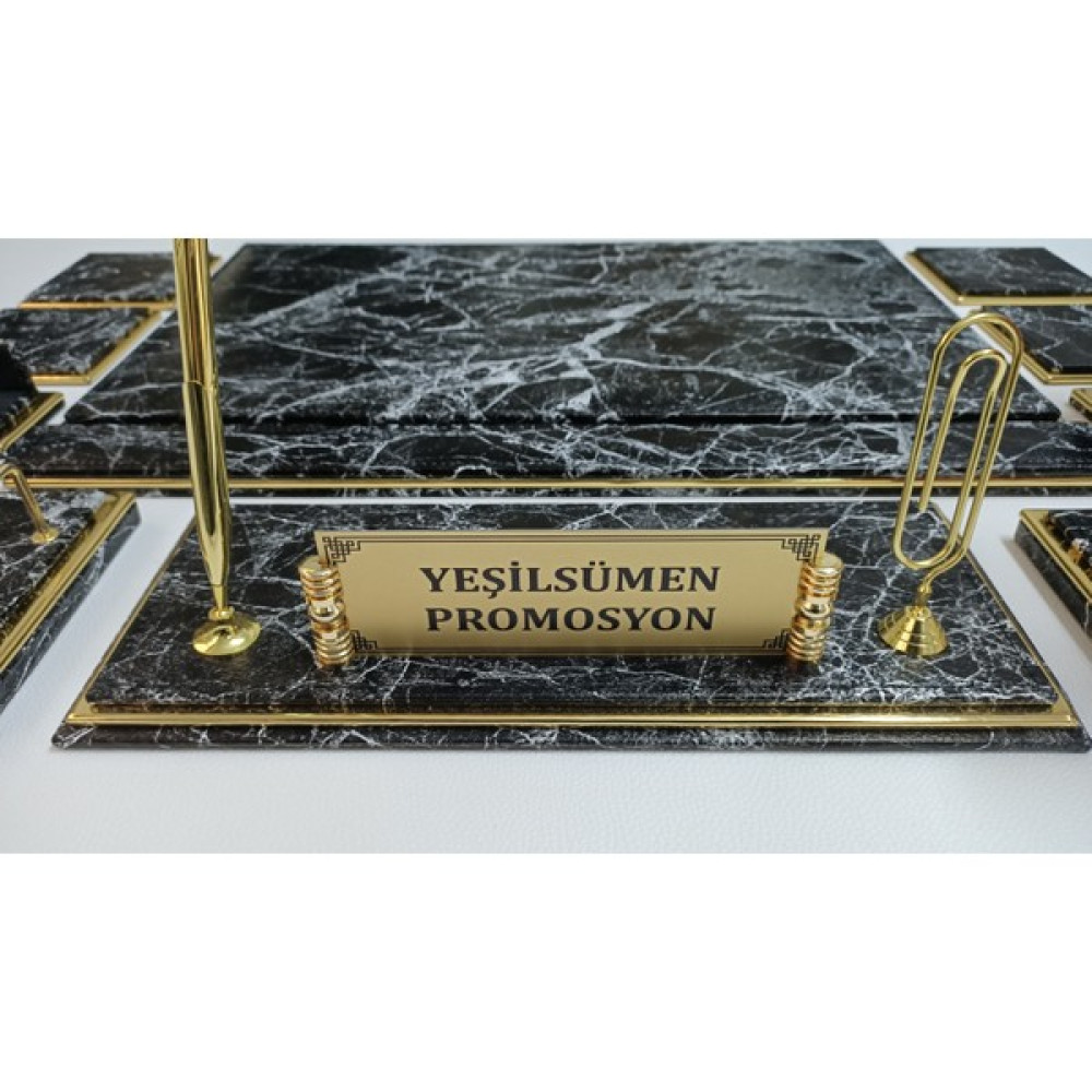 Yeşil Sümen Promosyon Mermer Siyah ve Gold Isi ml ikli Lüx Tasarım Sümen ve Makam Takımı Sümen Takımı Fiyatı