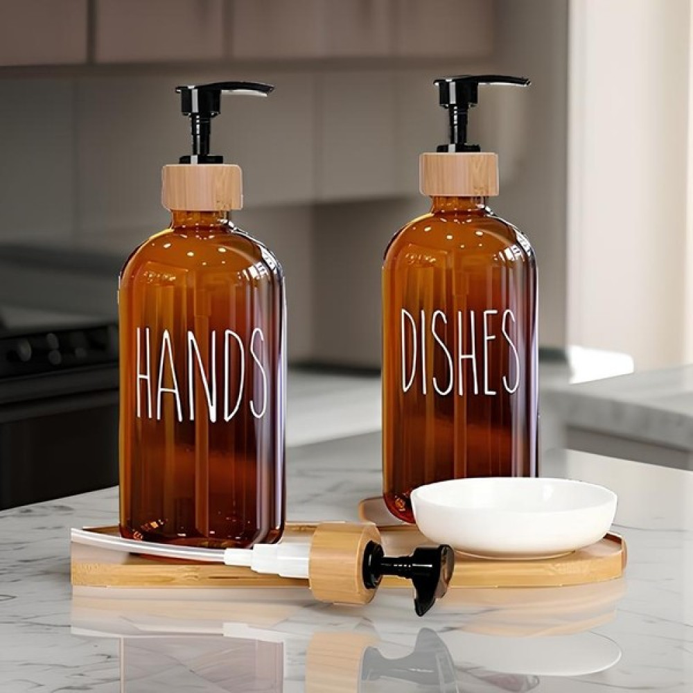 Yeşilçam Sepeti 2’li Amber Bambu Standlı Hands&dishes Sıvı Sabunluk Seti Sabunluk Fiyatı