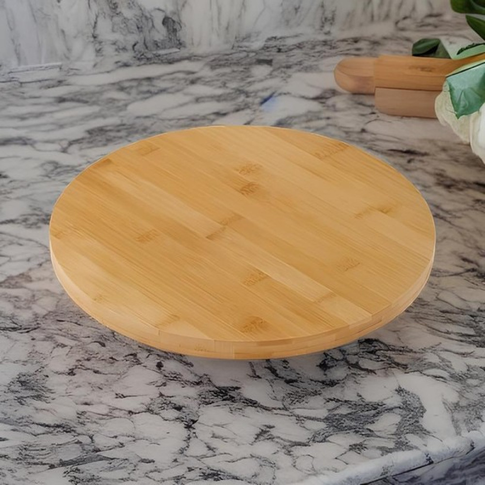 Yeşilçam Sepeti Bambu 360° Döner Standlı Servis ve Sunum Tabağı (Pizza Tabağı Pasta Tabağı Peynir Tabağı Tepsi Sunumluk) Mutfak Gereçleri Fiyatı