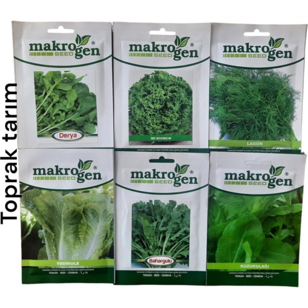 Yeşillik Seti 10 Gr Tere, Roka, Maydonoz, Kıvırcık, Marul, Kuzukulağı, Dereotu 7 Paket Tohum Seti Tohum Fiyatı