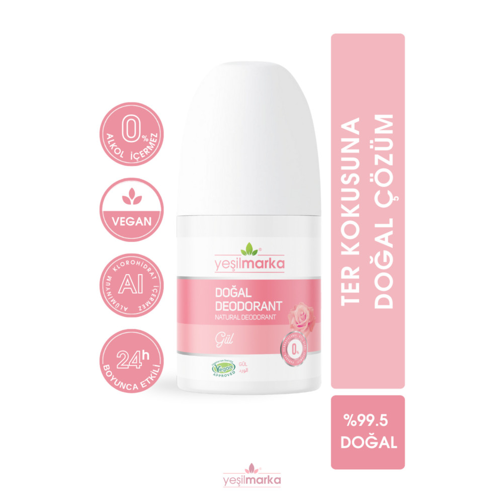 yeşilmarka Doğal Roll On Deodorant- Gül Kokulu- Doğal Ve Vegan Içerik- Ter Kokusuna Hızlı Çözüm Roll-Onlar Fiyatı