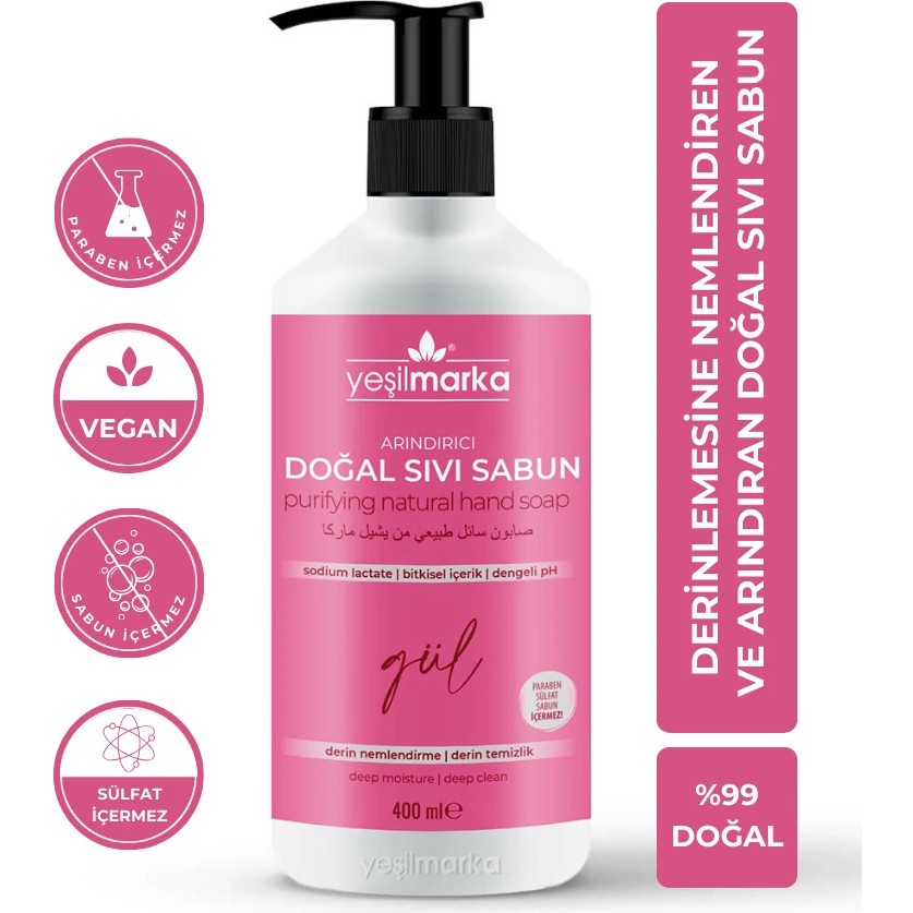 Yeşilmarka Doğal Sıvı Sabun - Gül 400 ml Diğer Fiyatı
