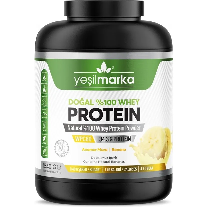 Yeşilmarka Doğal Whey Protein Tozu 748gr Anamur Muzu Diğer Fiyatı