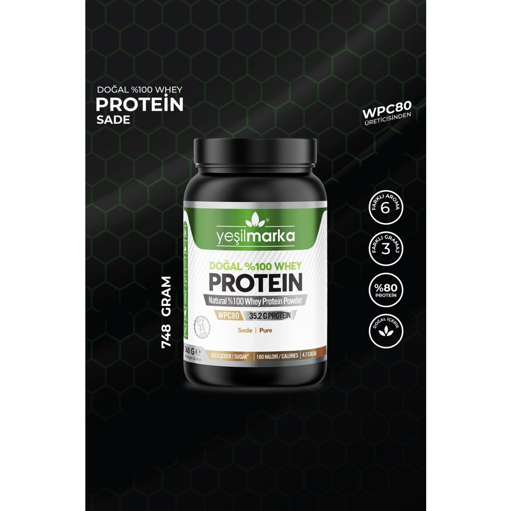 Yeşilmarka Doğal Whey Protein Tozu 748gr Sade Diğer Fiyatı