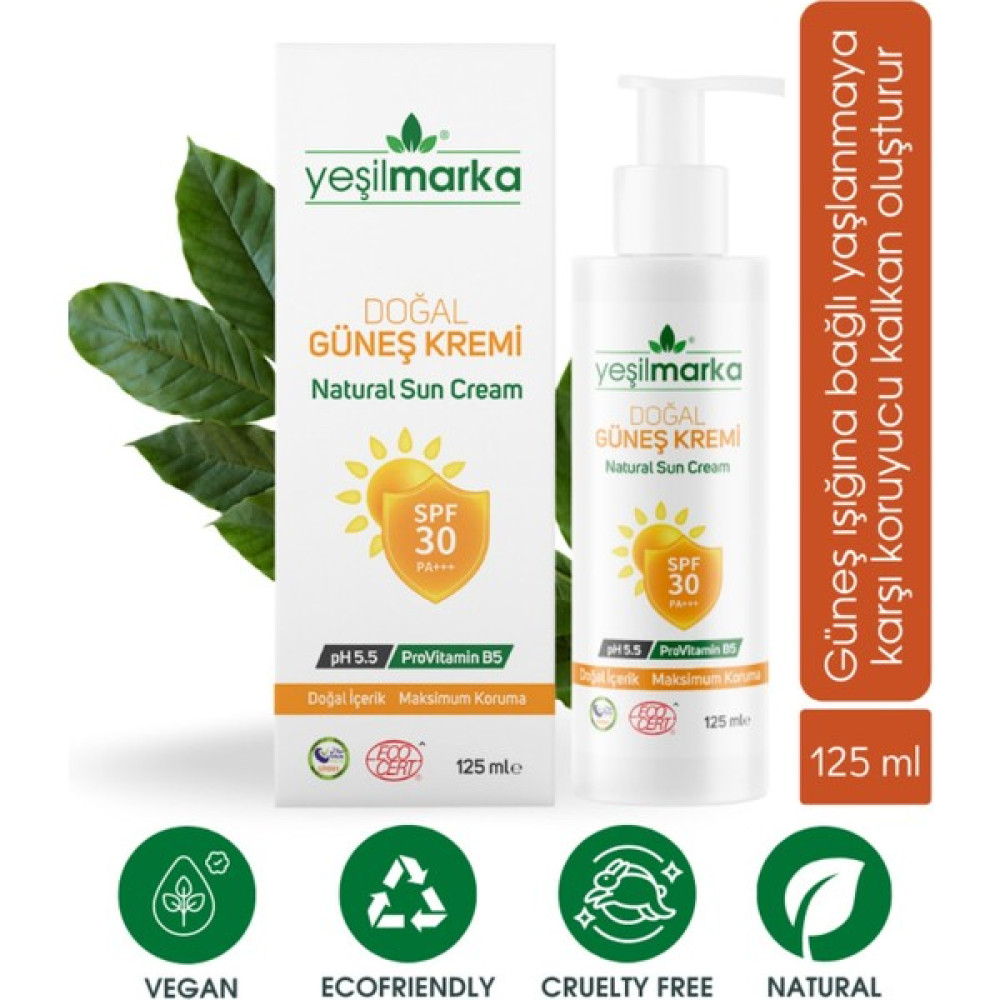 Yeşilmarka Doğal Yüz Güneş Kremi- Bebek, Çocuk, Yetişkin Güneş Kremi- Yüz ve Vücut Güneş Kremi 125M Güneş Kremleri ve Losyonları Fiyatı