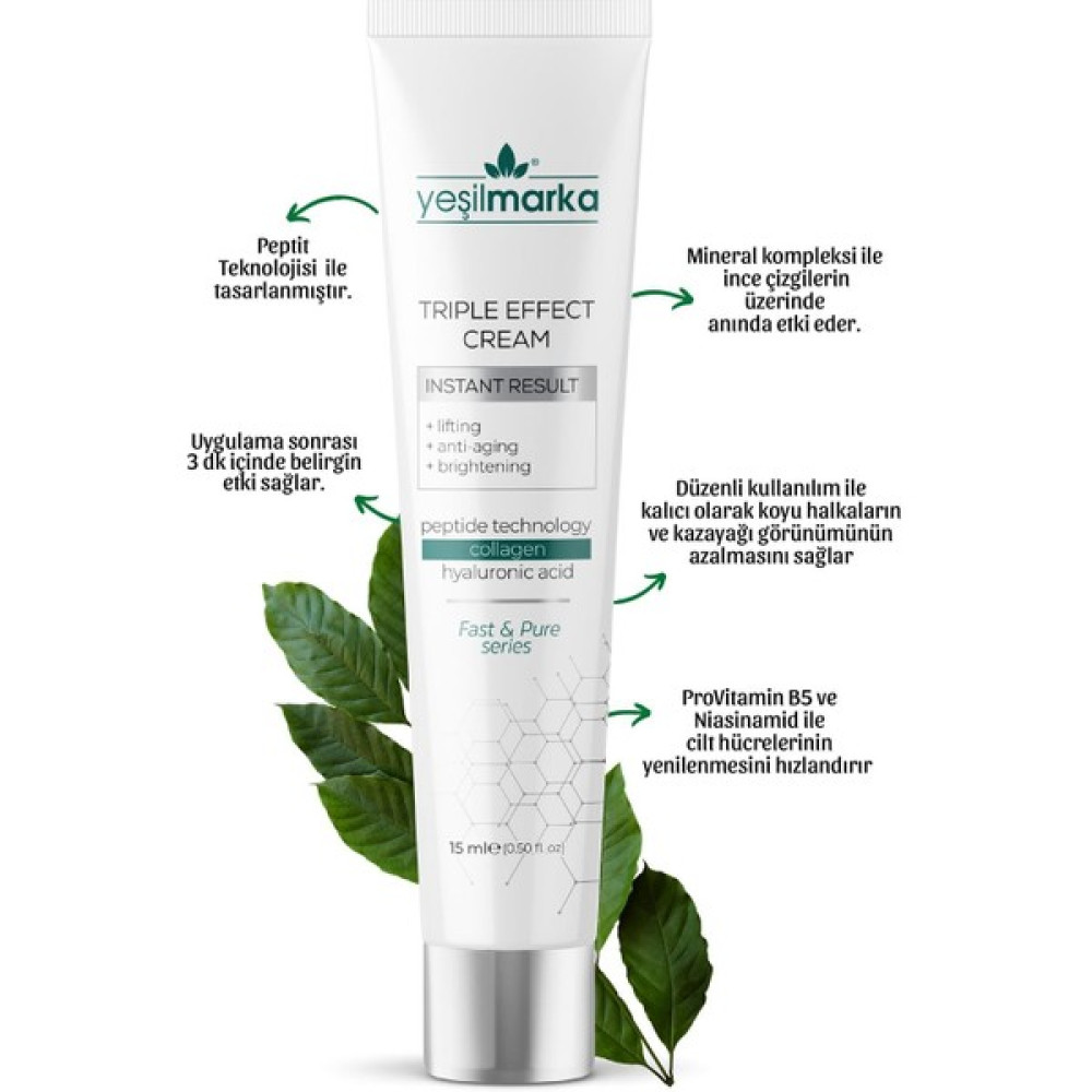 Yeşilmarka Triple Effect Krem (Lifting, Anti Aging, Brigtening) Botoks, Beyazlatıcı Nemlendiriciler Fiyatı