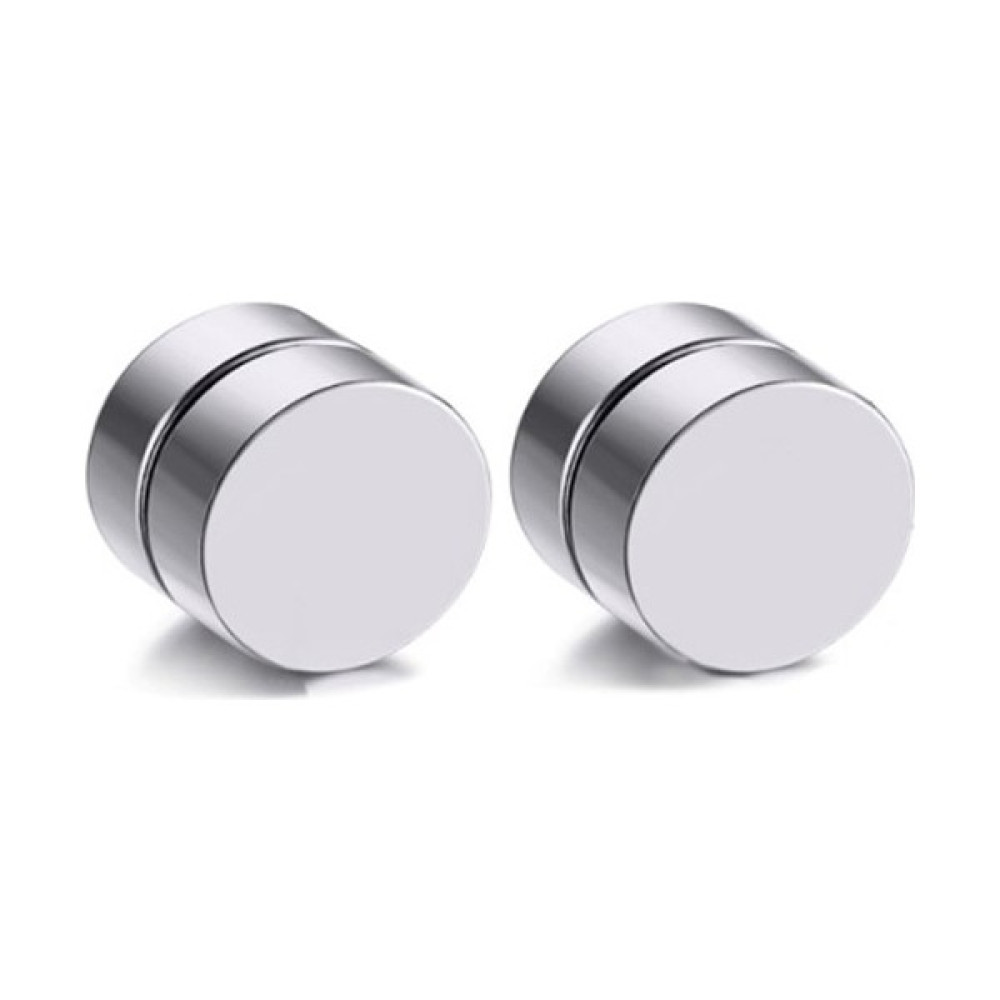 Yeşim Aksesuar Mıknatıslı Çelik Küpe, Gümüş Renk Erkek Çelik Küpe, Mıknatıslı Unisex Yuvarlak Küpe(8mm 1 Çift) Küpeler Fiyatı