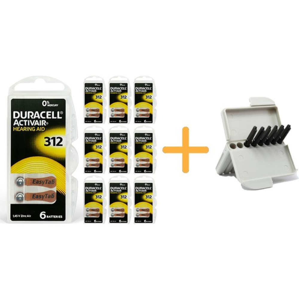 YesMed Duracell Activair 312 Numara Işitme Cihazı Pili (10 Paket x 6 Adet = 60 Adet Pil) + Hediye Işitme Cihazı Filtresi Şarj Cihazları & Kitler Fiyatı