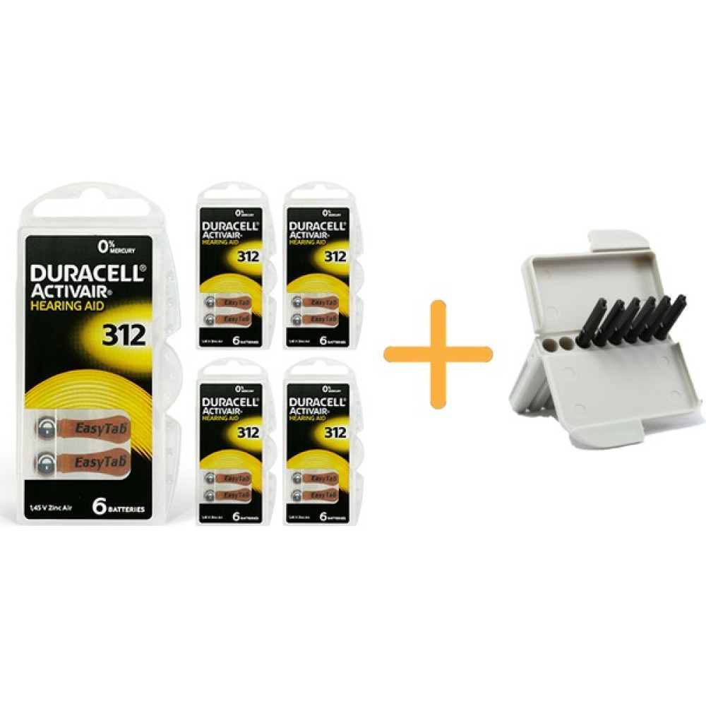 YesMed Duracell Activair 312 Numara Işitme Cihazı Pili (5 Paket x 6 Adet = 30 Adet Pil) + Hediye Işitme Cihazı Filtresi Şarj Cihazları & Kitler Fiyatı