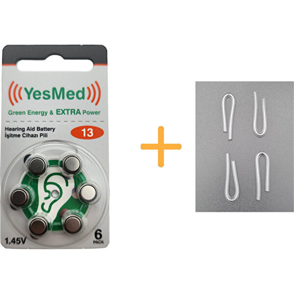 Yesmed Extra Power 13 Numara Işitme Cihazı Pili (1 Paket = 30 Adet Pil) + Hediye Işitme Cihazı Hortumu (4 Adet, Orta-Standart Olan Kıvrılmış Hortum... Diğer Fiyatı