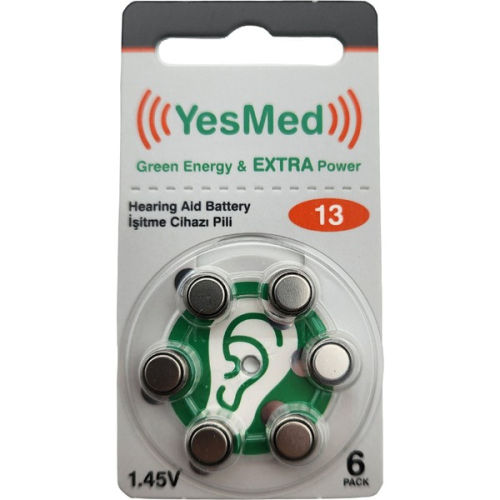 Yesmed Extra Power 13 Numara Işitme Cihazı Pili(1 Paket = 6 Adet Pil) Şarj Cihazları & Kitler Fiyatı