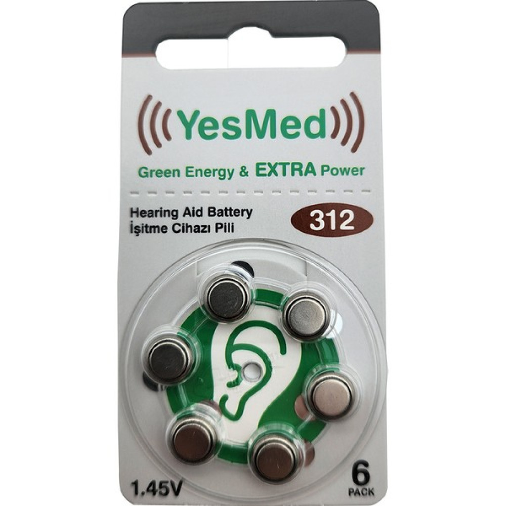 Yesmed Extra Power 312 Numara Işitme Cihazı Pili (1 Paket = 6 Adet Pil) Şarj Cihazları & Kitler Fiyatı
