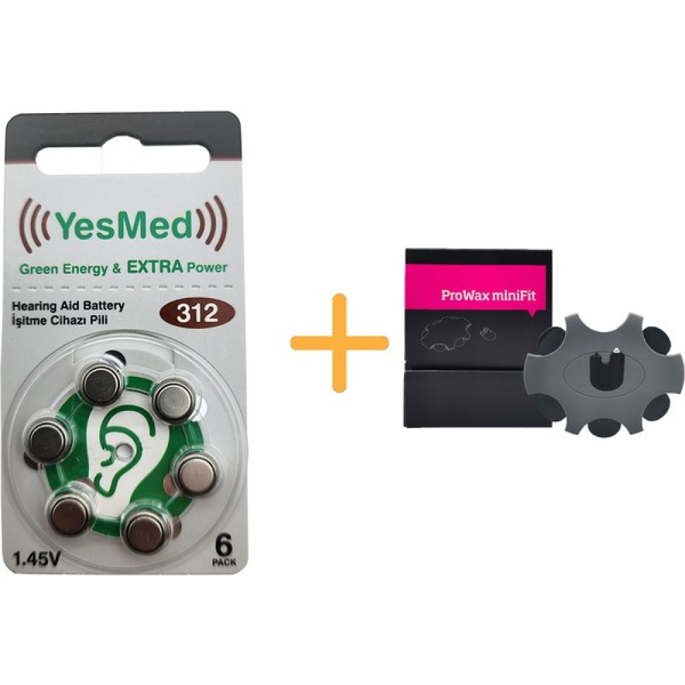 Yesmed Extra Power 312 Numara Işitme Cihazı Pili (1 Paket = 6 Adet Pil ) + Hediye Prowax Minifit Filtre Şarj Cihazları & Kitler Fiyatı