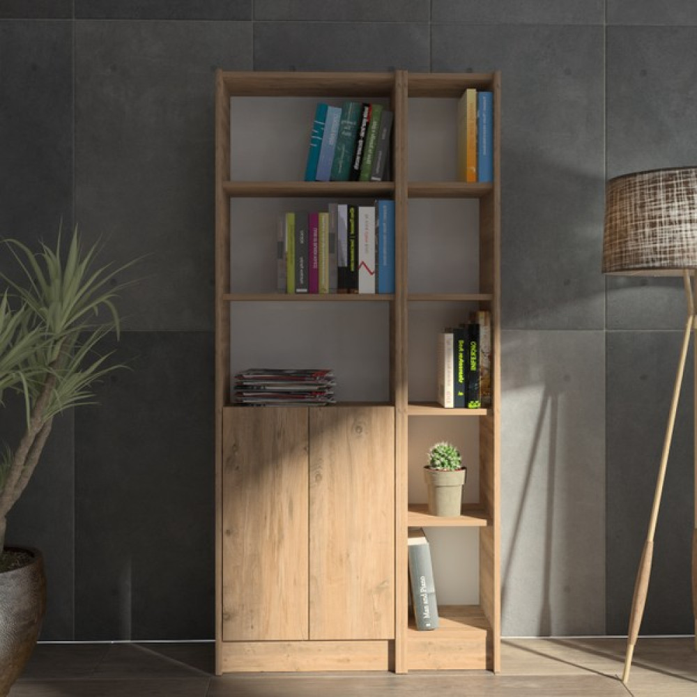 Yeti Mobilya Kuta FLAT85 Kitaplık 2 Kapaklı Kütüphane - Çam Kitaplık Fiyatı