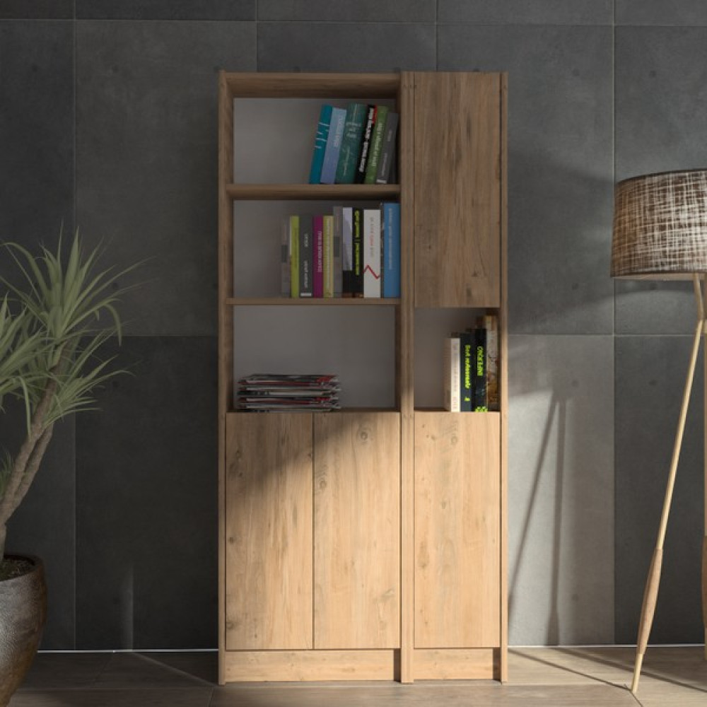 Yeti Mobilya Kuta FLAT85 Kitaplık 4 Kapaklı Kütüphane - Çam Kitaplık Fiyatı