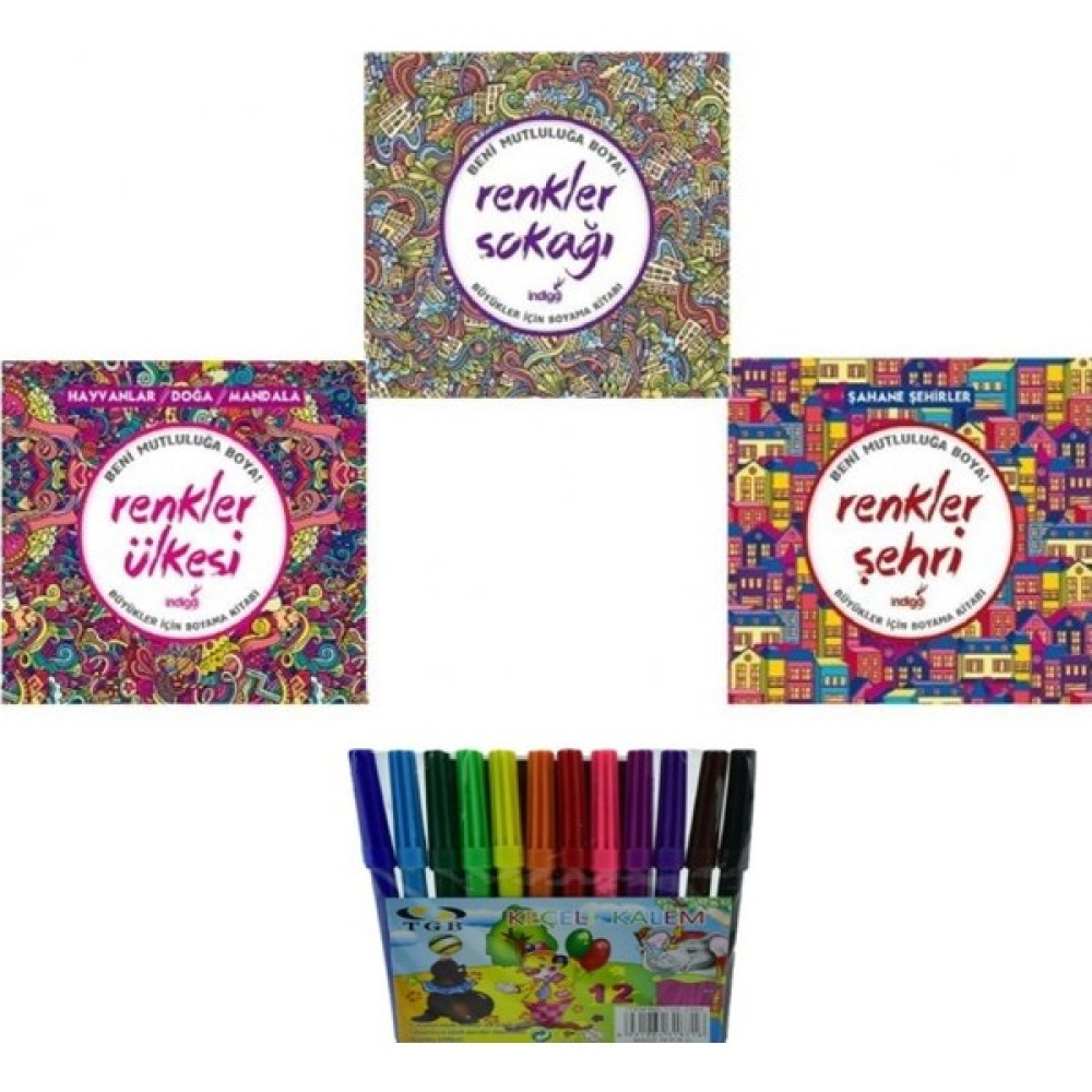 Yetişkinler İçin Boyama Mandala Seti Sanat Mimari Kitapları Fiyatı