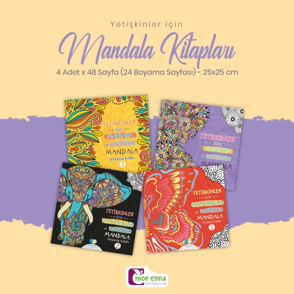 Yetişkinler Için Mandala Boyama Kitabı 4 Adet Aktivite & Eğitici Kitaplar Fiyatı