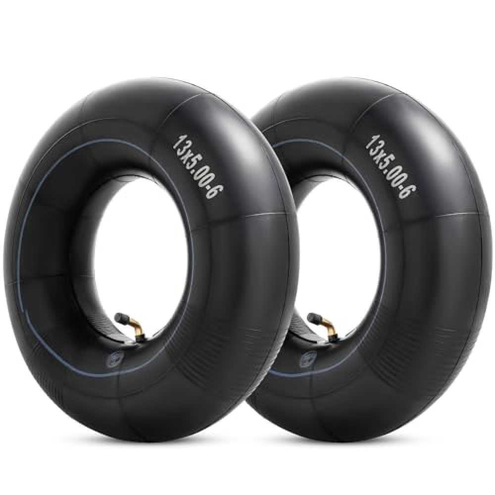 YeYouC Heavy Duty 13x5.00-6" Inner Tubes, Exact Replacement 5.00-6/4.00-6 Tire Tube with TR87 Bent Valve Stem for Razor Dirt Quad, Lawn Mowers, Snow Blowers, ATVs, Go Kart, and More (Pack of 2)