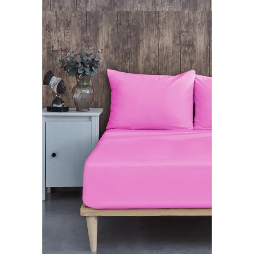 Yg Home Pamuk Çift Kişilik Lastikli Penye Çarşaf Basic 160*200+30 - 160 x 200 - Fuşya Çarşaf Fiyatı