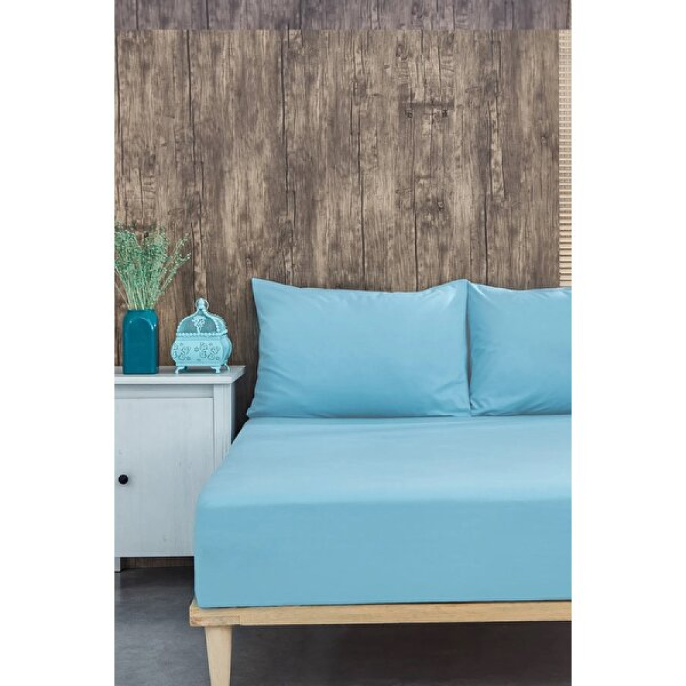 Yg Home Pamuk Tek Kişilik Lastikli Penye Çarşaf Basic 100*200+30 - 100 x 200 - Turkuaz Çarşaf Fiyatı
