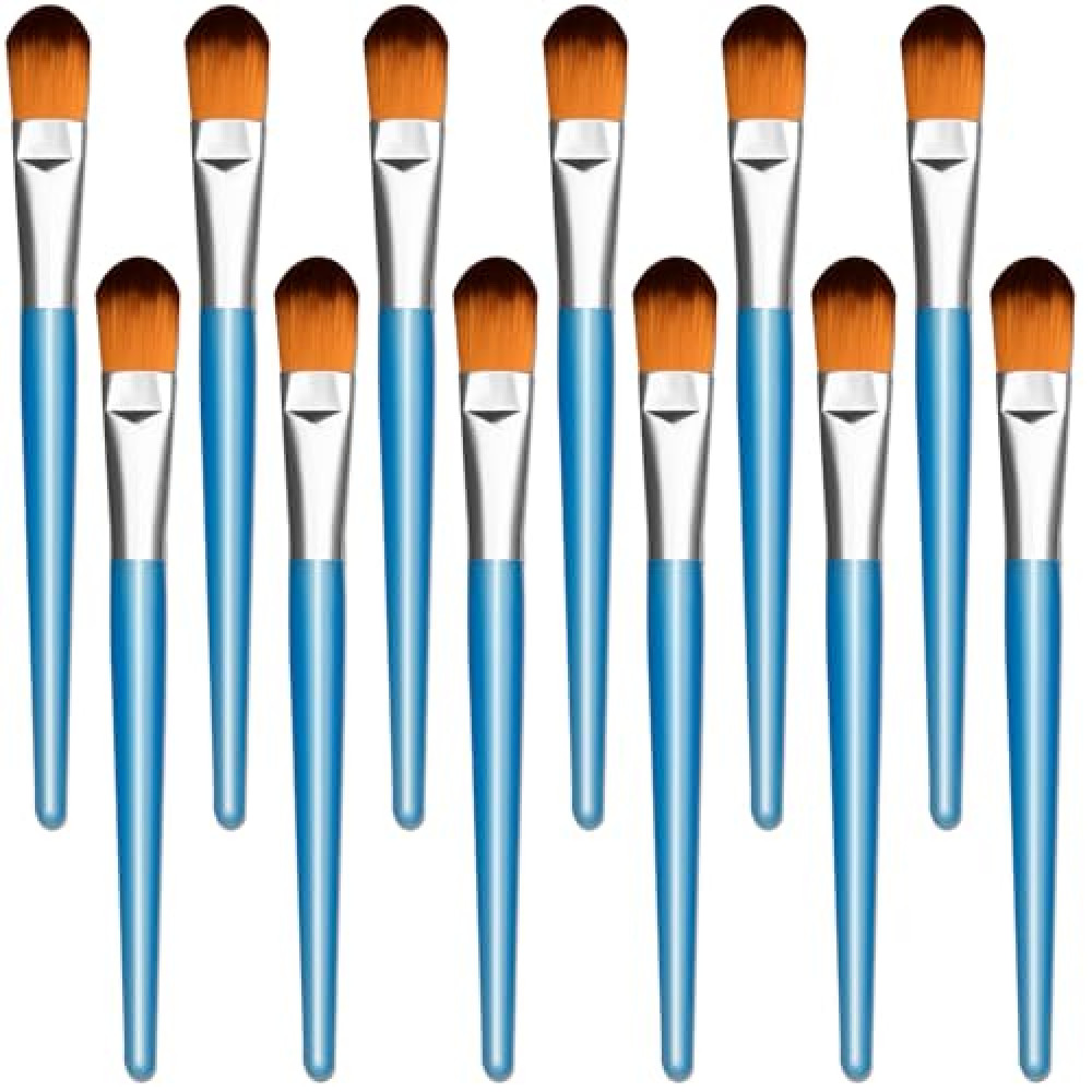 YGAOHF 12 Pcs Large Paint Brushes for Acrylic Painting, 1 Inch Mop Brushes for Acrylic Painting, Large Oval Blending Acrylic Paint Brushes with Wooden Handle for Gouache, Watercolor, Easy to Clean