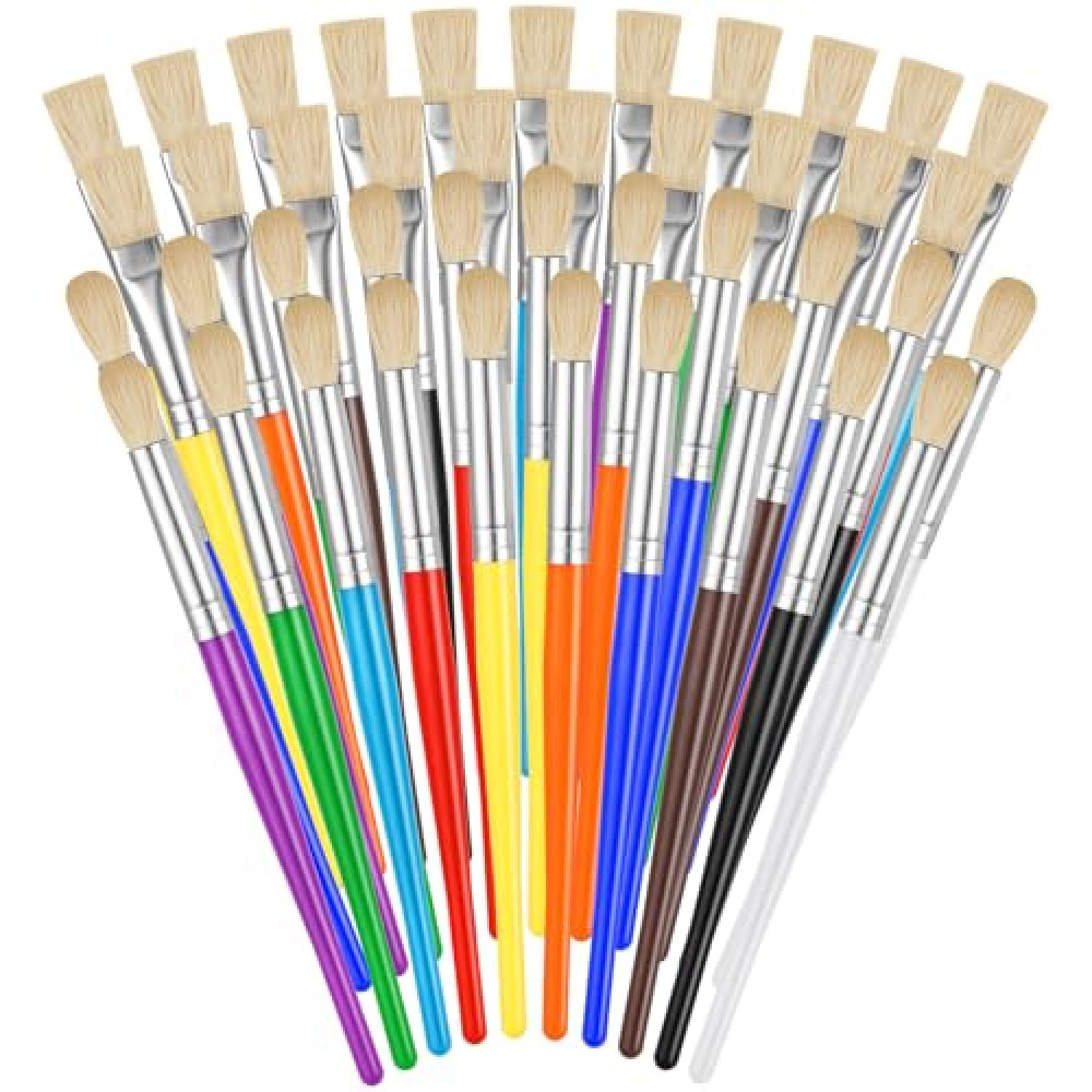 YGAOHF Paint Brushes for Kids, 42 Pcs Assorted Kids Paintbrushes Set, Easy Hold and Clean Toddler Paint Brushes, Preschool Paint Brushes Bulk for Acrylic Oil Watercolor Washable Paint Kit