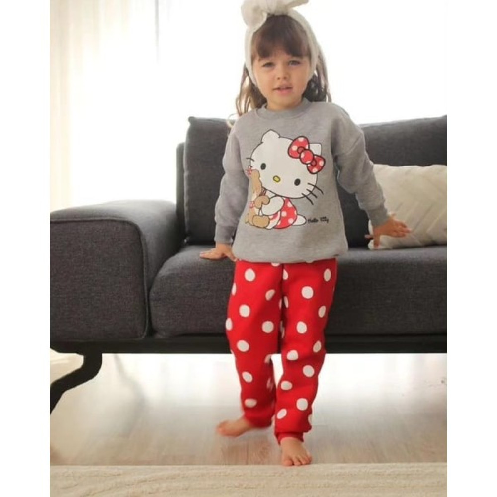 YGZ Kız Çocuk Kışlık Şardonlu Hello Kitty Baskılı Eşofman Takımı Kız Çocuk Eşofman Fiyatı