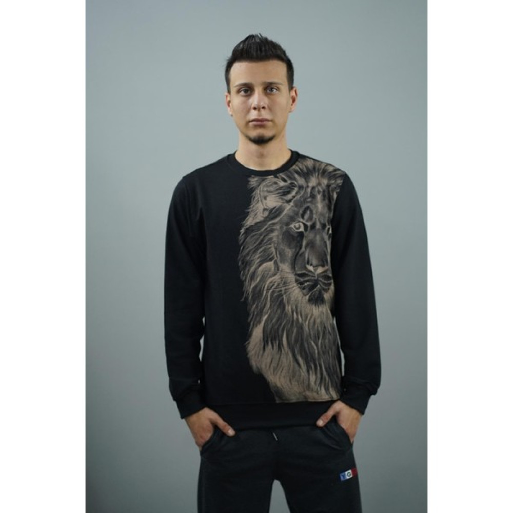 YGZ Lion Baskılı Erkek Sweatshirt Erkek Sweatshirt Fiyatı