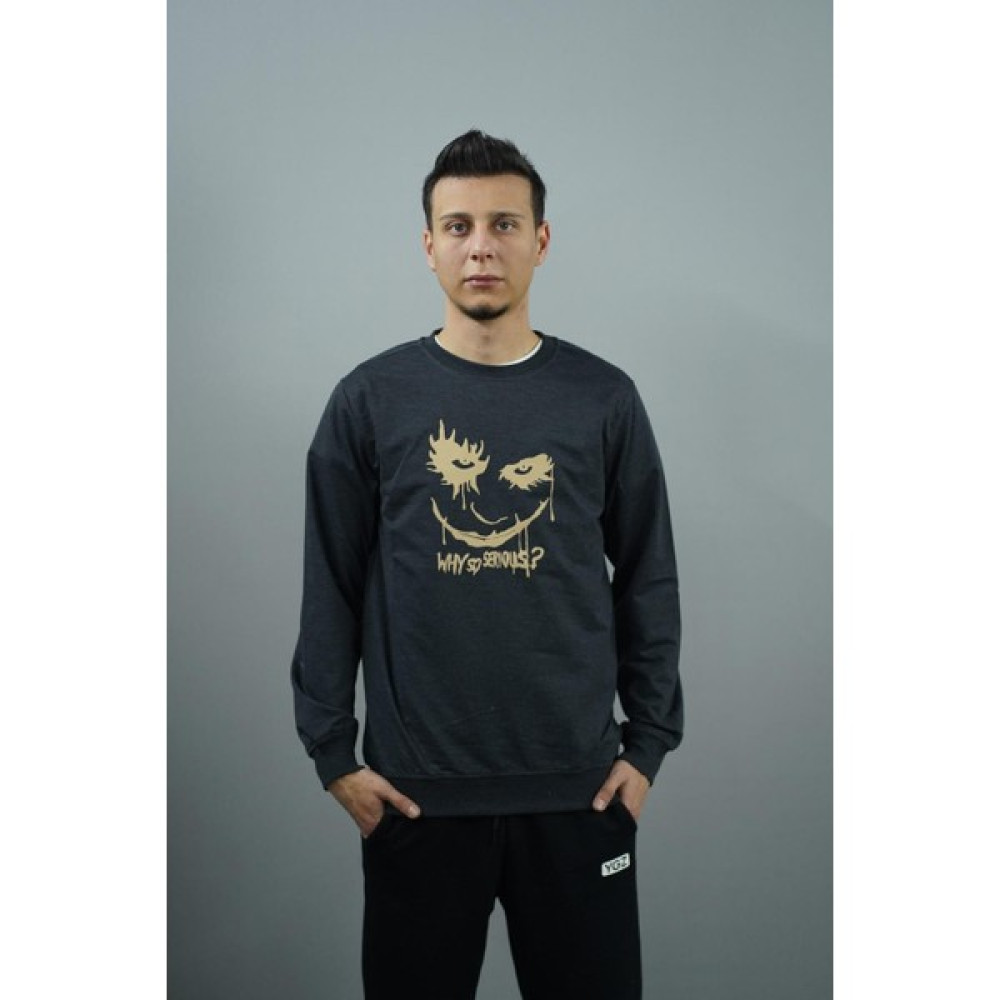 YGZ Why So Serious Baskılı Erkek Sweatshirt Erkek Sweatshirt Fiyatı