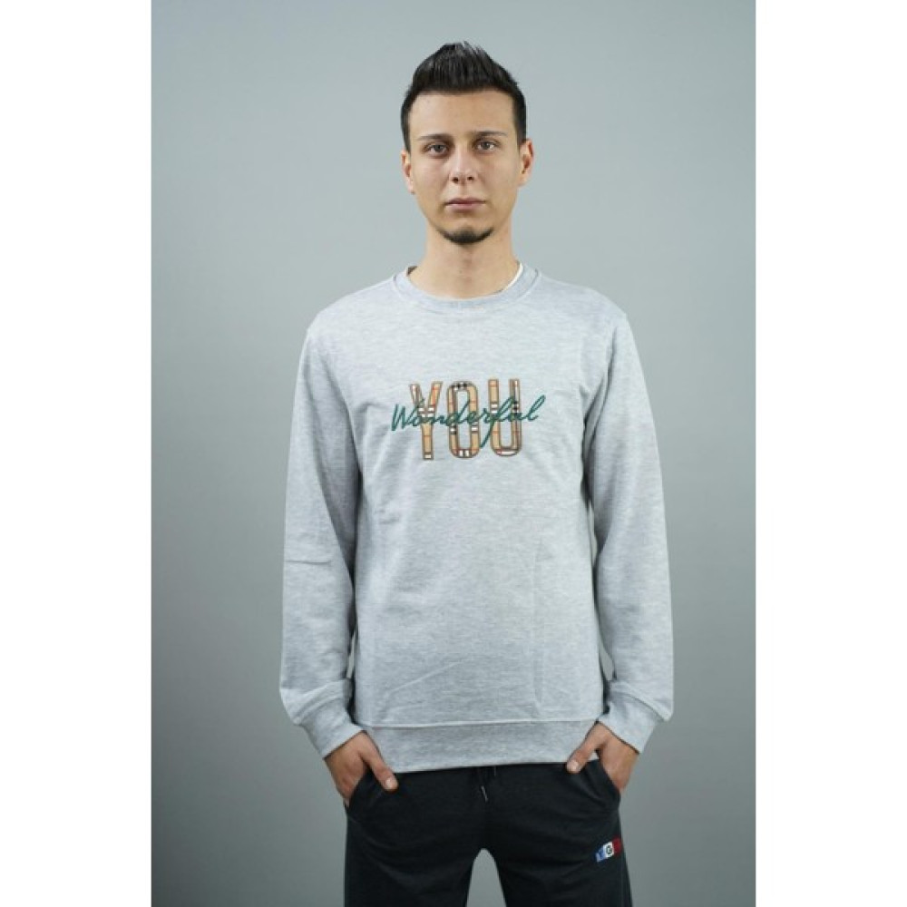 YGZ You Wonderful Nakışlı Erkek Sweatshirt Erkek Sweatshirt Fiyatı