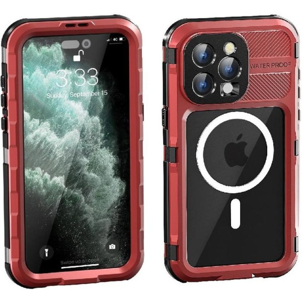 YH Mall Iphone 15 Için Kılıf Pro Max Su Geçirmez Dahili IP68 Su Geçirmez Tam Ekran (Yurt Dışından) - Kırmızı - iPhone 15 Pro Max Cep Telefonu Kılıfı Fiyatı