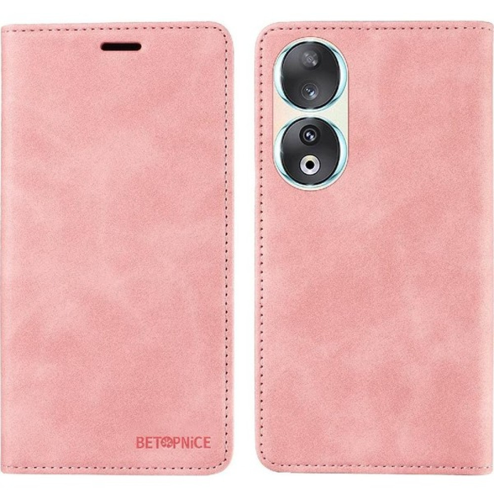 YH Market Honor Için Kılıf 90 5g Pu Deri Folio Cüzdan Manyetik Koruyucu (Yurt Dışından) - Pembe - Honor 90 5G Cep Telefonu Kılıfı Fiyatı