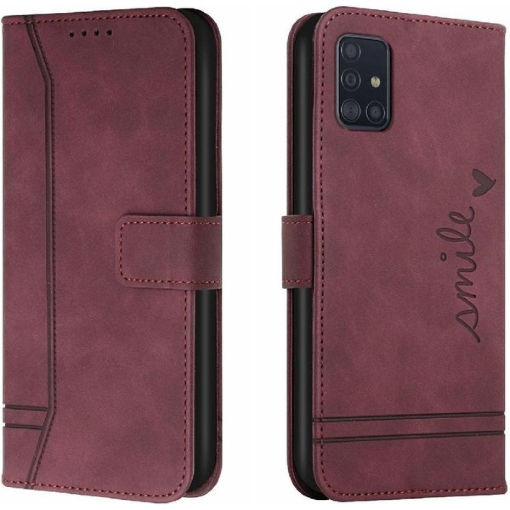 YH Market Telefon Kılıfı Için Samsung Galaxy A71 4g El Kayışı Pu Deri Flip Folio Kart (Yurt Dışından) - Kırmızı Cep Telefonu Kılıfı Fiyatı