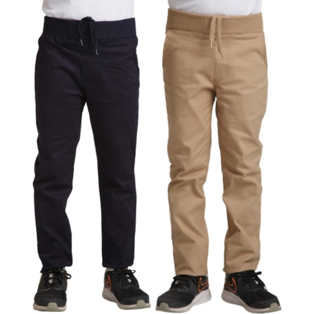 YHE Store Unisex Çocuk Rahat Kalıp Ribana Bel Canvas Keten Okul Pantolonu 2 Adet Erkek Çocuk Pantolon Fiyatı