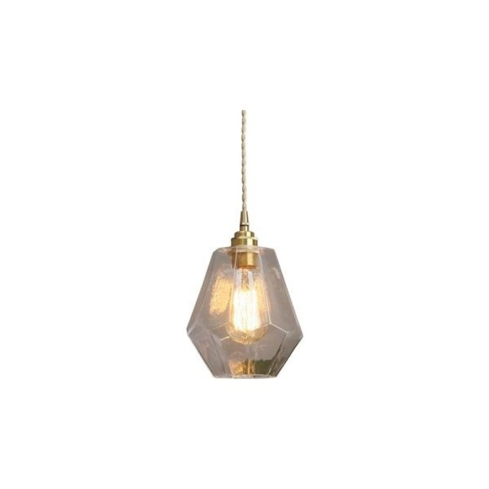 YHome 17CM Pirinç Cam Avize, 220V E27/26 Işık Ampulü Restoran Barı Başucu Işık Japon Retro Giriş Balkon Işığı (Yurt Dışından) Avize Fiyatı